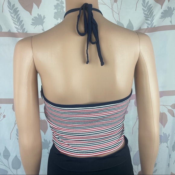 Forever 21 Crop Top Stripes Red/White/Blue Large - Picture 2 of 6